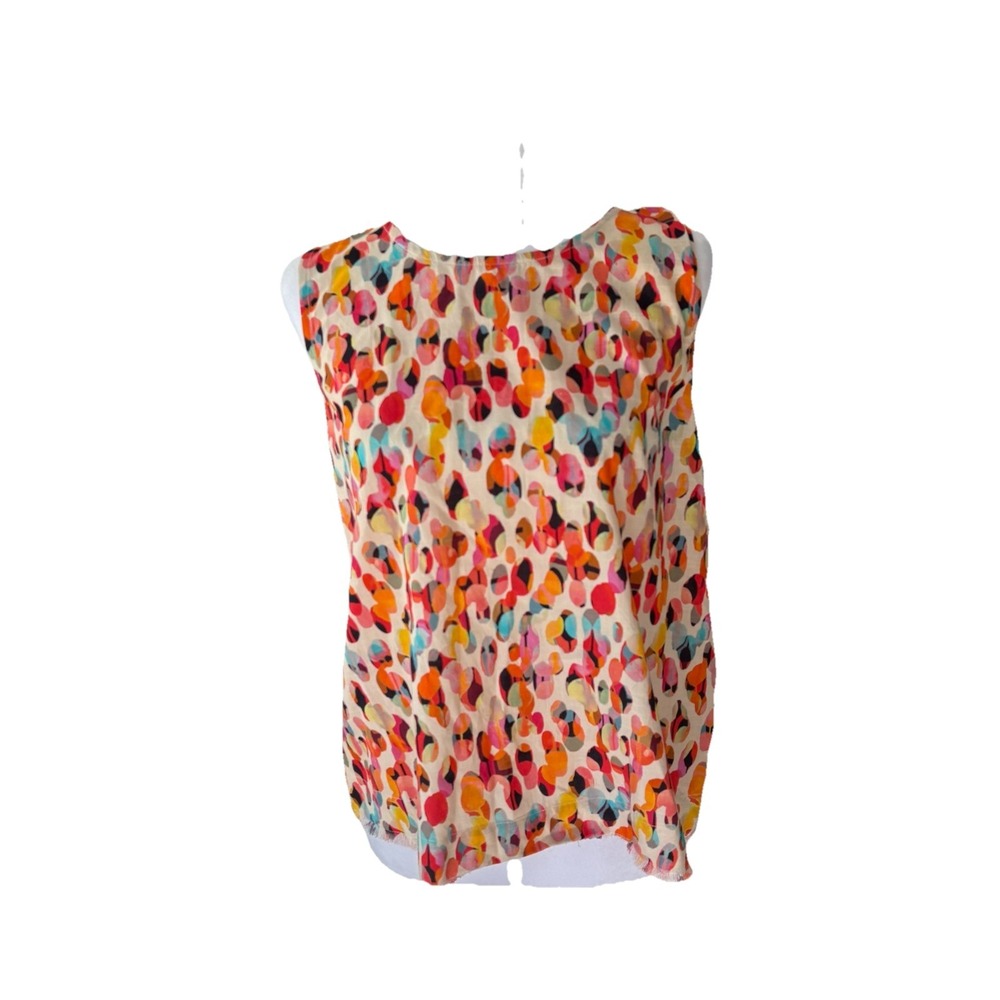Liverpool Sleeveless Watercolorcore Blouse NWT Artsy Abstract Print Color Pop SM